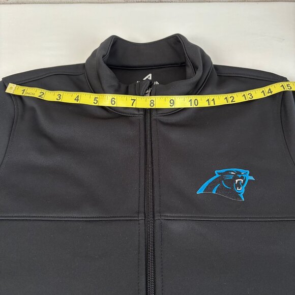Carolina Panthers Jacket Antigua Black Full Zip Fitted Pockets Women's Medium - Picture 7 of 11